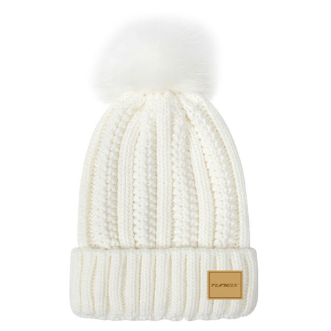 Tuned. Beanie with Pom Pom (White)
