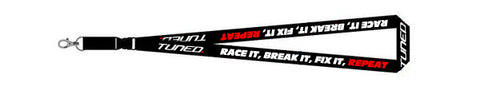 Tuned. 'Race, Break, Fix, Repeat' Lanyard